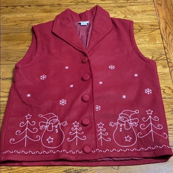 MHD Snowman Fleece Sleeveless Vest Large - Picture 1 of 7